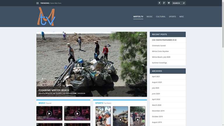 screenshot Mirtos TV website