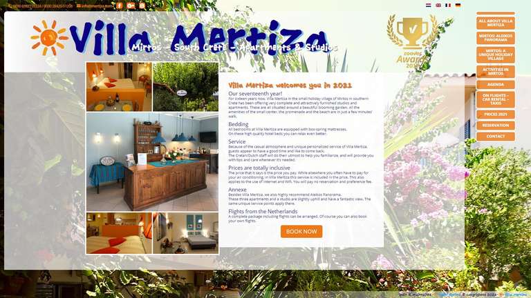 screenshot Mertiza website